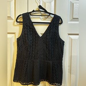 Ann Taylor Black Eyelet Tank Top
